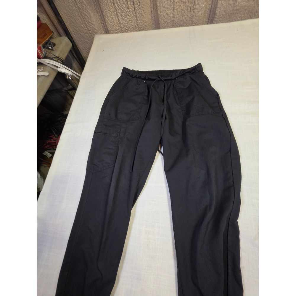 Scrubstar Black Jogger Scrub Pants Womens Large Petite Cargo Pockets WM1044AP - Picture 2 of 8